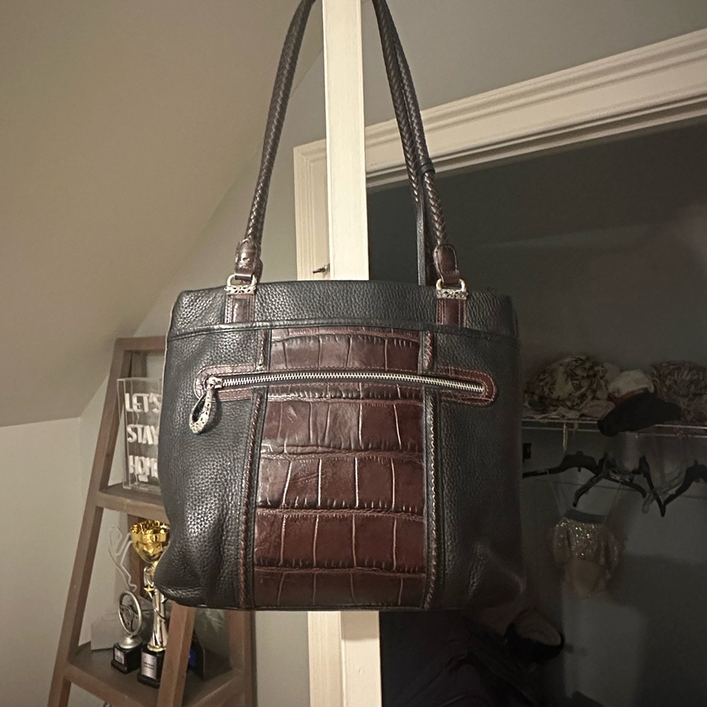 Brighton Elegant Brown Leather Tote Bag